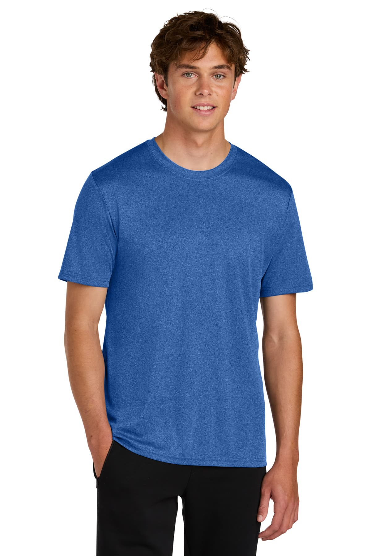 Port & Co  Heather Performance Tee — True Royal Heather