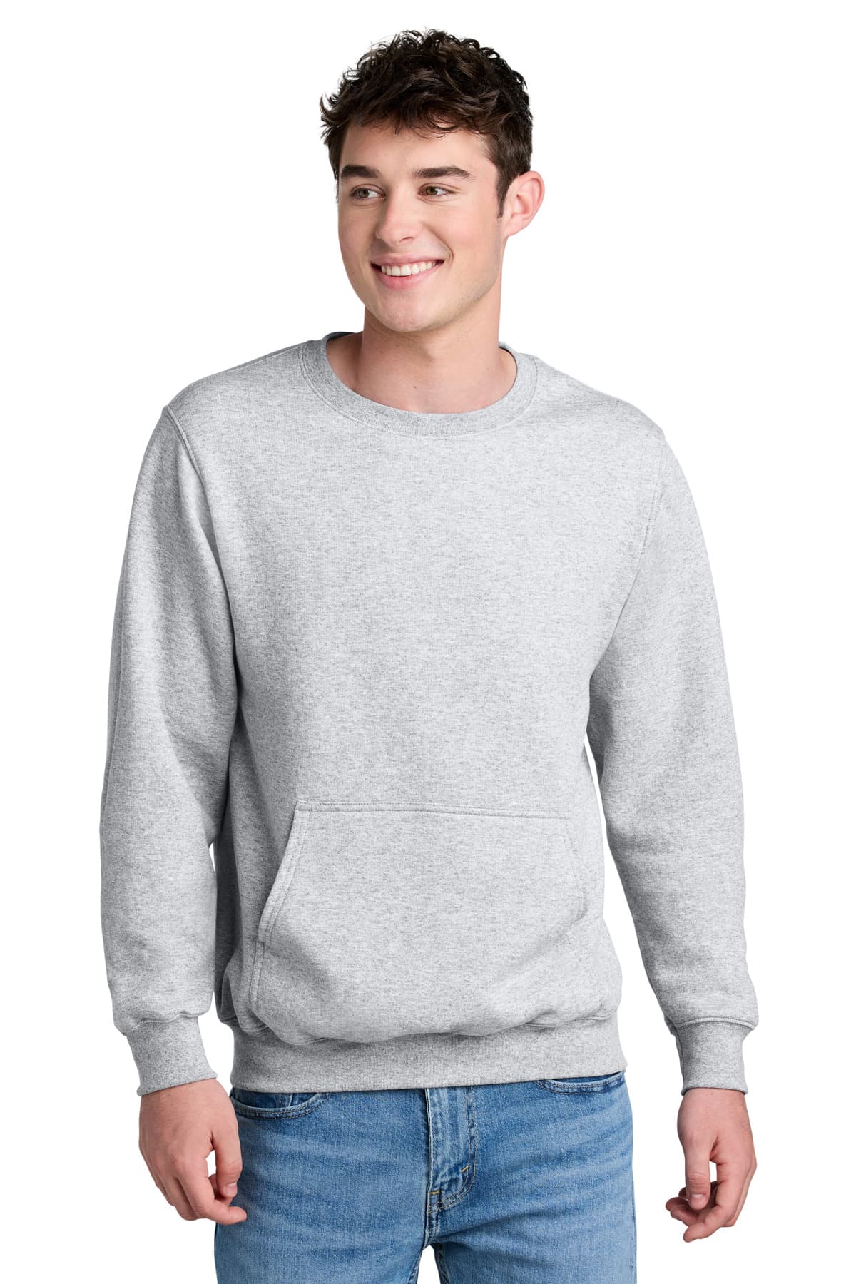 Port & Co  Core Fleece Crewneck Pocket Sweatshirt