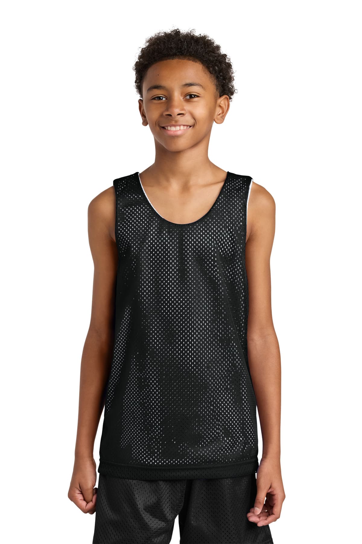 A4 Sprint Youth Reversible Mesh Tank — Black/ White