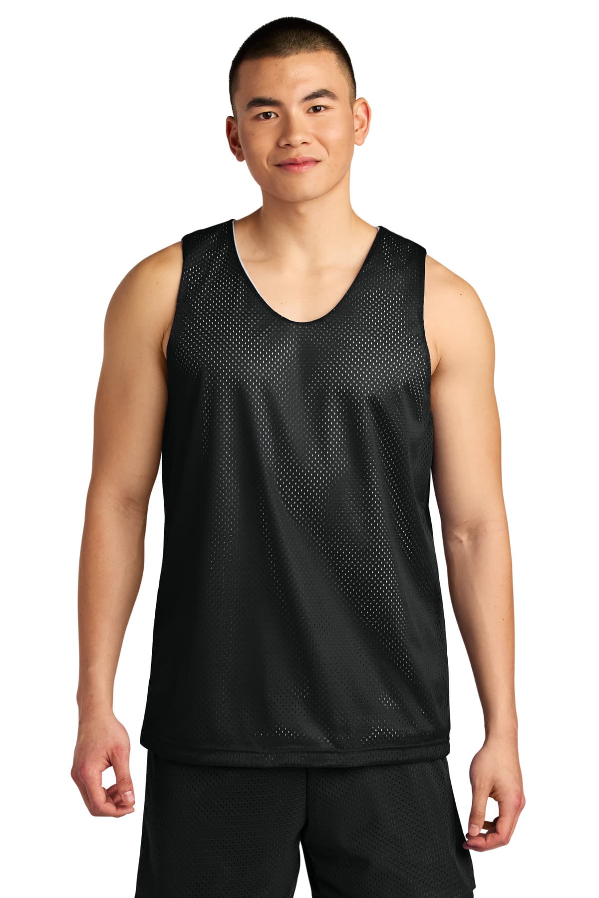 A4 Sprint Reversible Mesh Tank — Black/ White