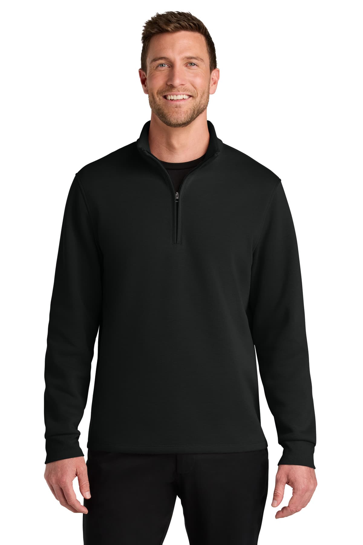 Port Authority ® Wearever Signature Double Pique 1/4-Zip — Deep Black