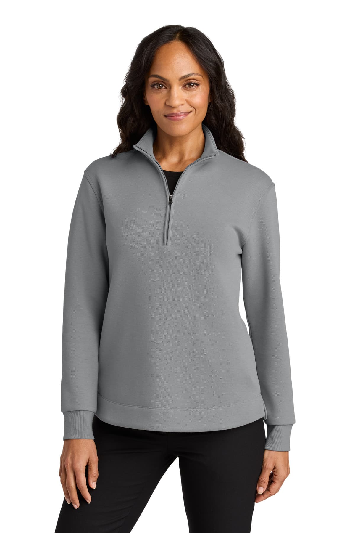 Port Authority ® Women's Wearever Signature Double Pique 1/4-Zip — Gusty Grey