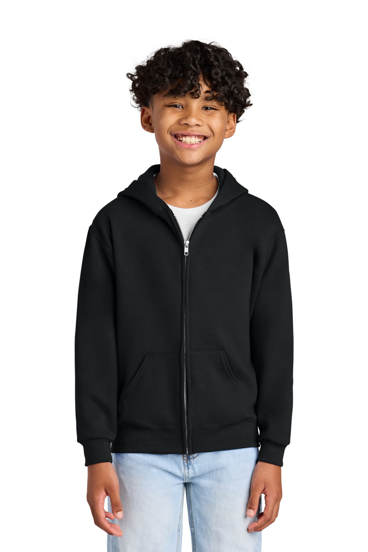 Jerzees ® - Youth NuBlend ® Full-Zip Hooded Sweatshirt — Black