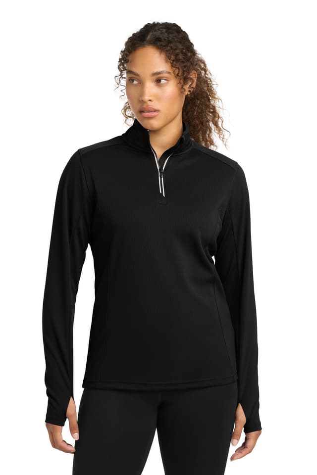 Sport-Tek ® Women's Sport-Wick ® Textured 1/4-Zip Pullover