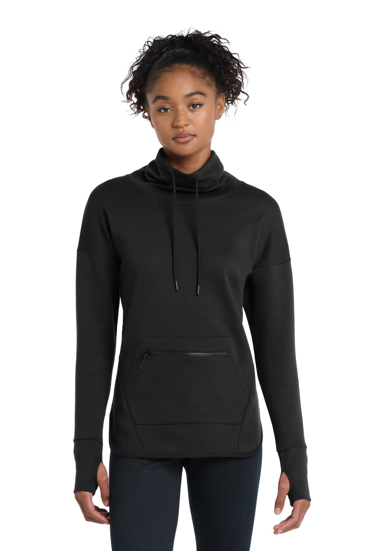 Sport-Tek ® Women's Triumph Cowl Neck Pullover — Black
