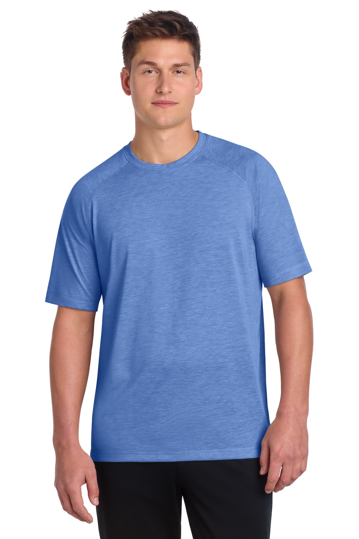 Sport-Tek ® PosiCharge ® Tri-Blend Wicking Raglan Tee — True Royal Heather