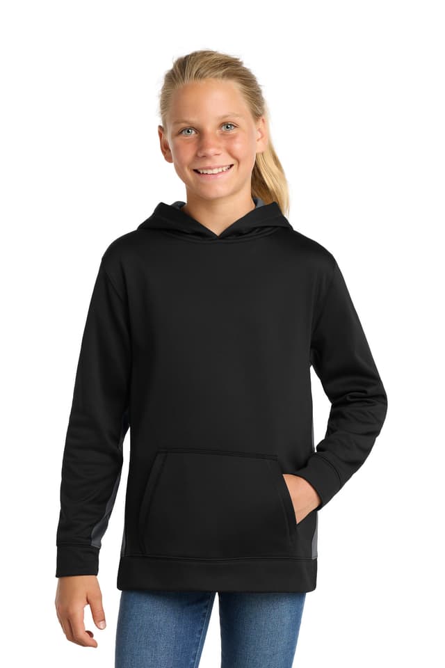 Sport-Tek ® Youth Sport-Wick ® Fleece Colorblock Hooded Pullover