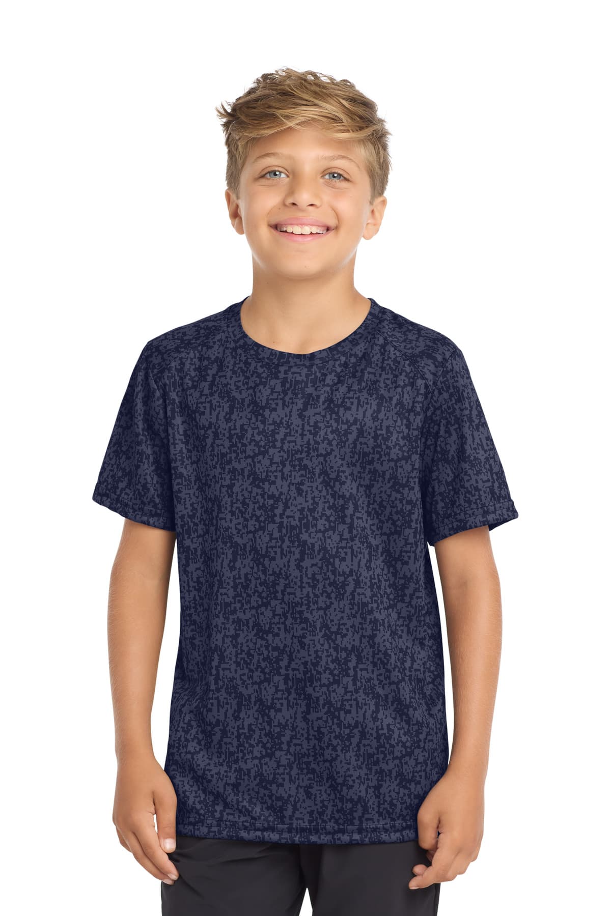 Sport-Tek ® Youth Digi Camo Tee — True Navy