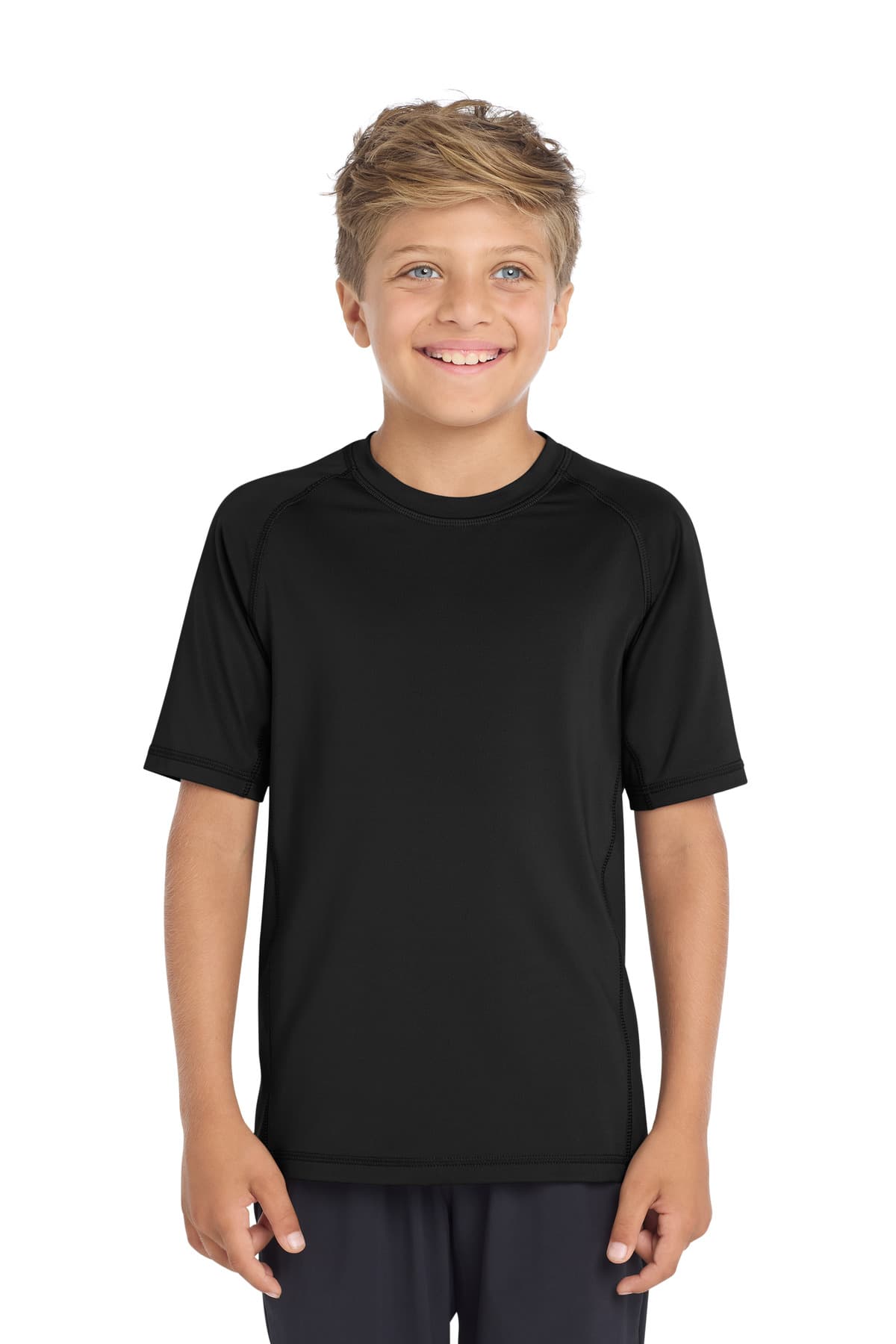 Sport-Tek ® Youth Rashguard Tee — Black