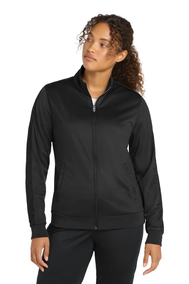 Sport-Tek ® Women's Tricot Sleeve Stripe Track Jacket