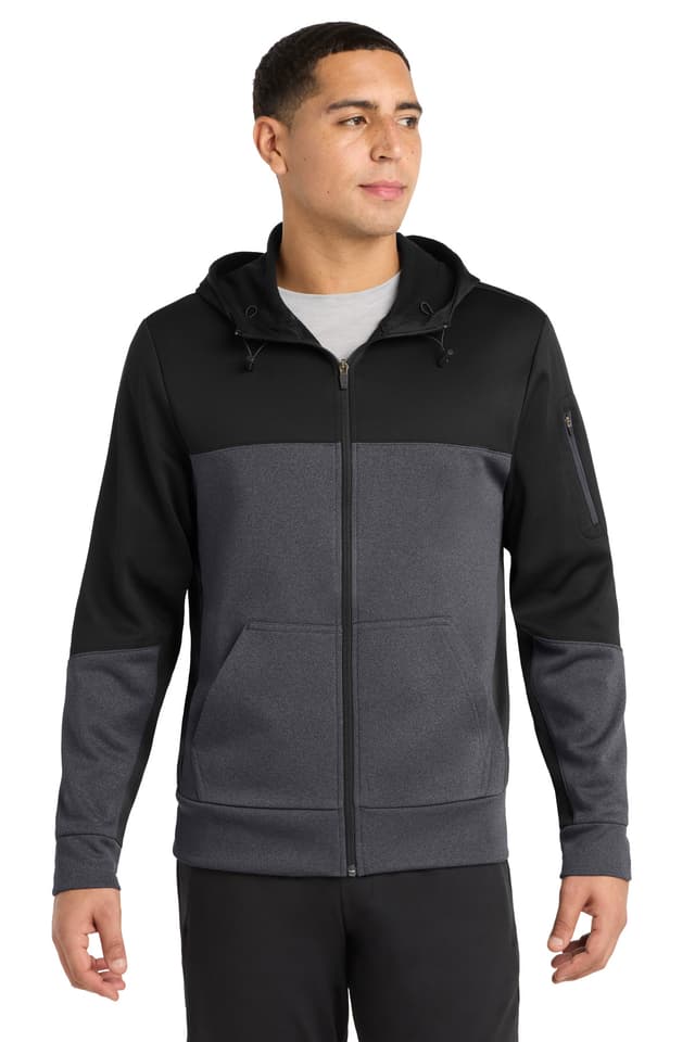 Sport-Tek ® Tech Fleece Colorblock Full-Zip Hooded Jacket