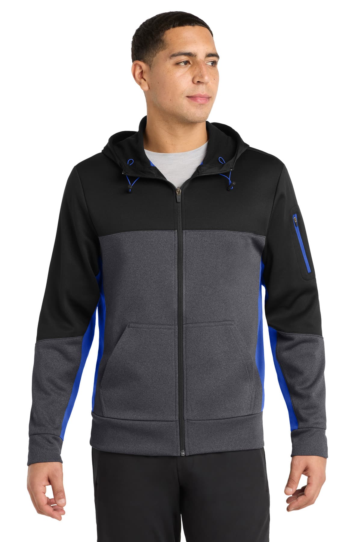Sport-Tek ® Tech Fleece Colorblock Full-Zip Hooded Jacket