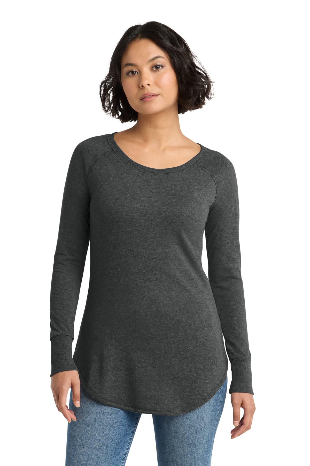 District ® Women's Perfect Tri ® Long Sleeve Tunic Tee — Black Frost