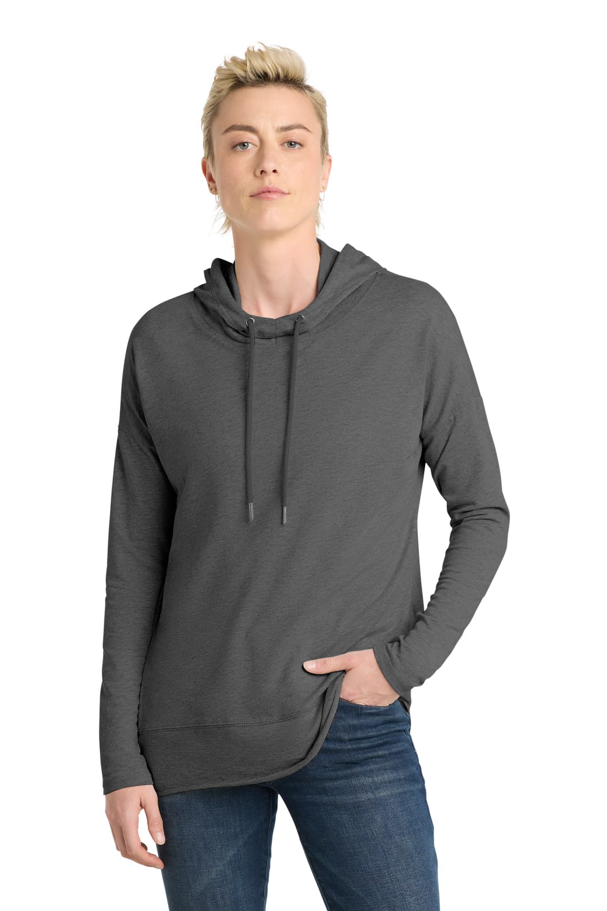 District ® Women's Featherweight French Terry  Hoodie — Washed Coal