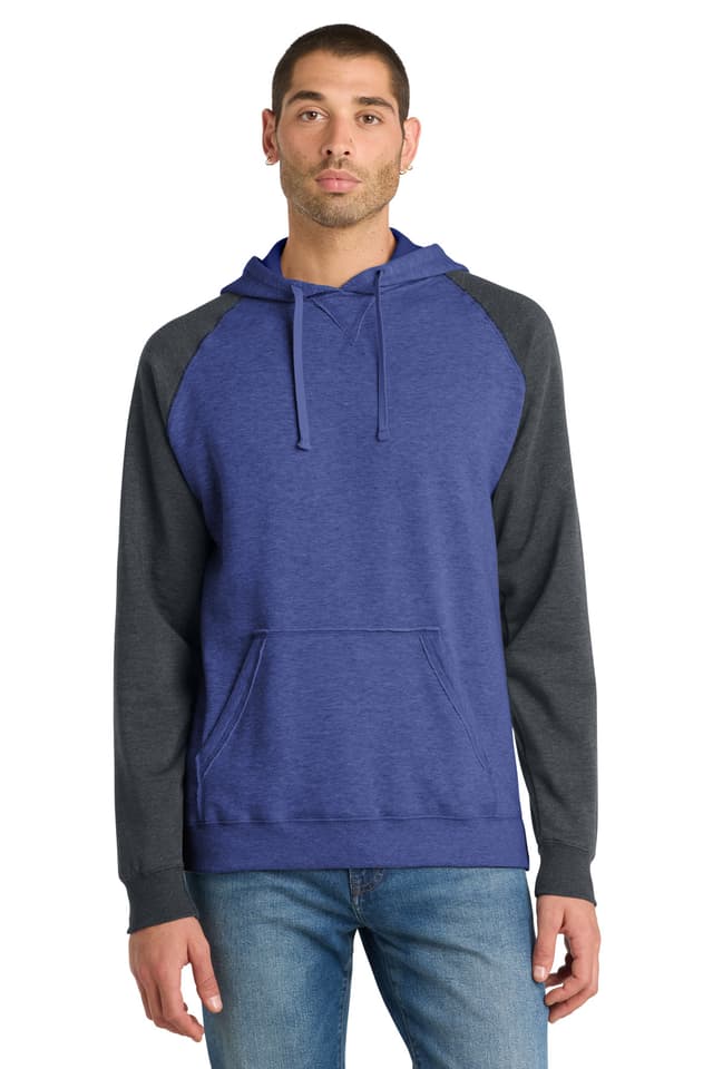 District ® Young Mens Lightweight Fleece Raglan Hoodie