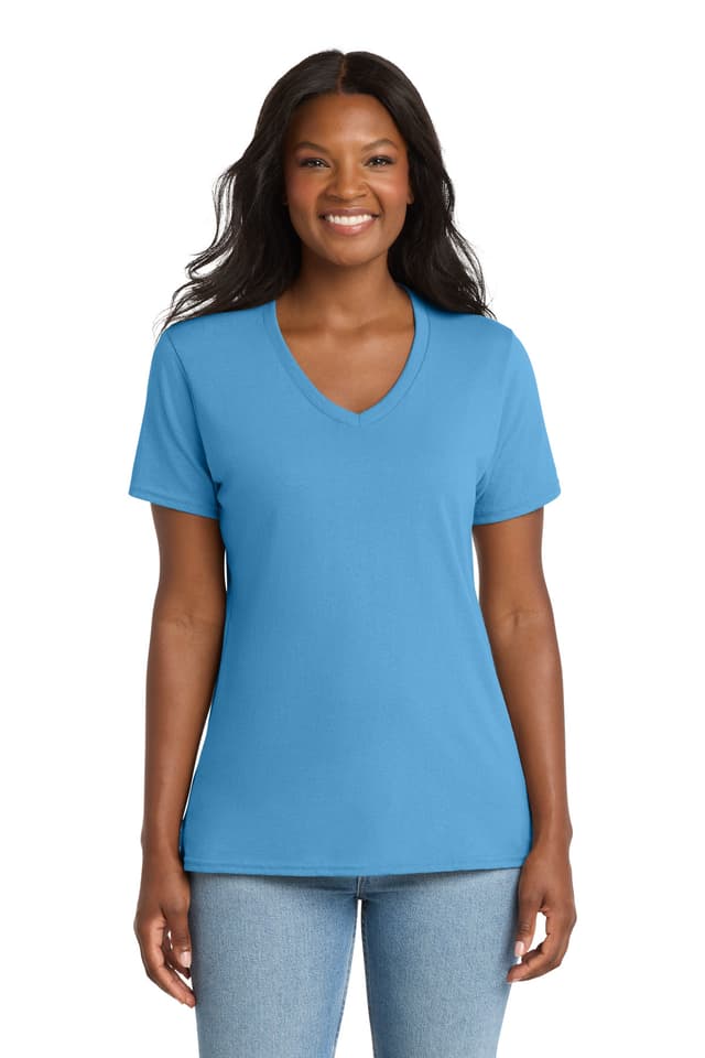 Port & Co  Women's Core Cotton V-Neck Tee