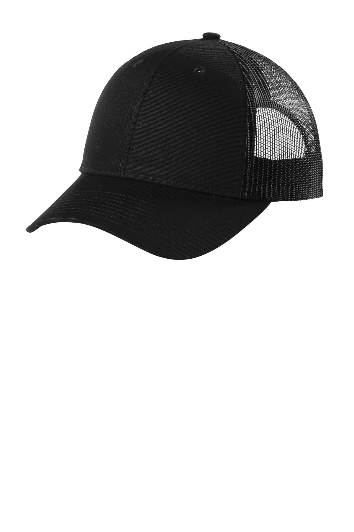 Port Authority ® Low-Profile Snapback Trucker Cap — Black