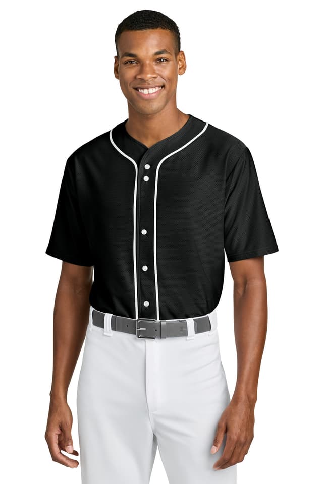 A4 Short Sleeve Full-Button Baseball Top