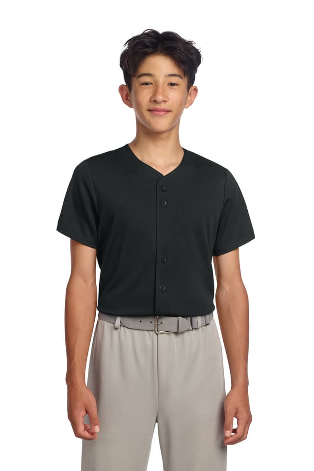 Sport-Tek ® Youth PosiCharge ® Tough Mesh Full-Button Jersey