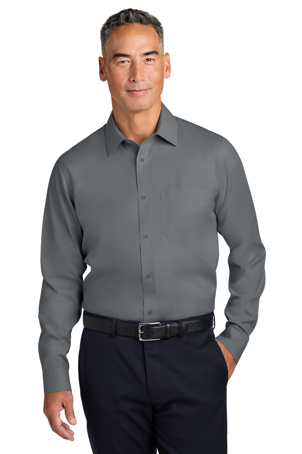 Brooks Brothers ® Wrinkle-Free Stretch Pinpoint Spread Collar Shirt — Deep Black