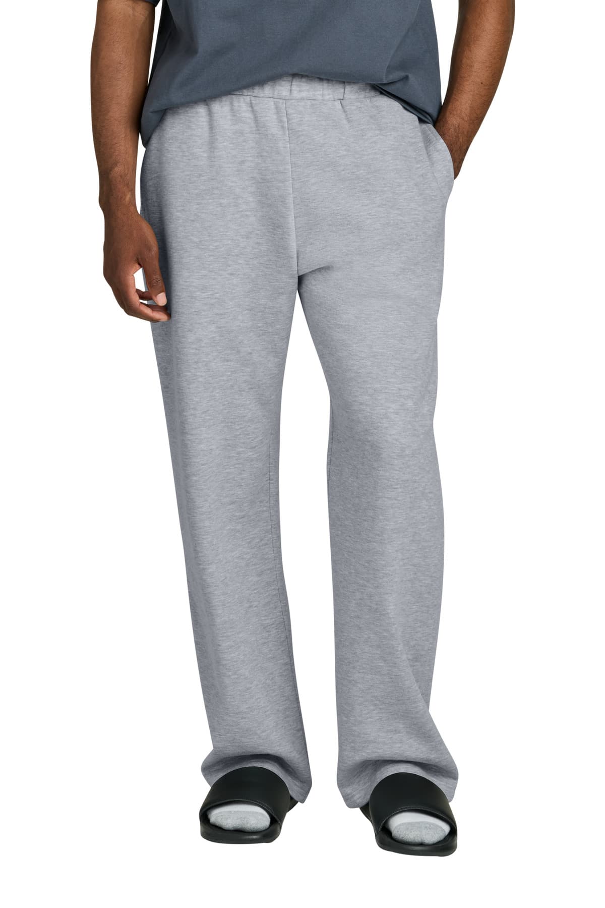 District ® V.I.T.  Fleece Open-Bottom Sweatpant — Light Heather Grey