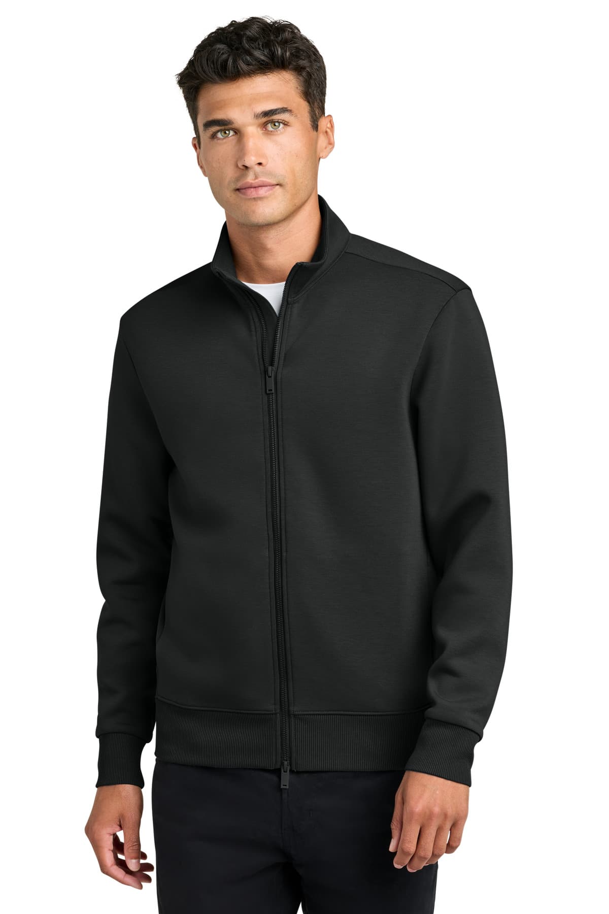 Mercer+Mettle ® Soft Spacer Full-Zip — Deep Black
