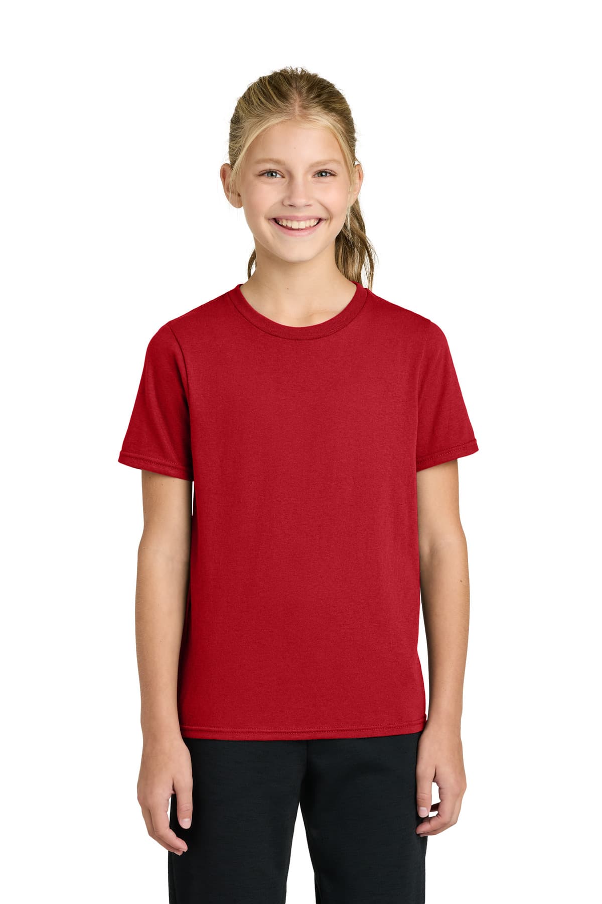 Port & Co  Youth Easy Cotton Tee — Red