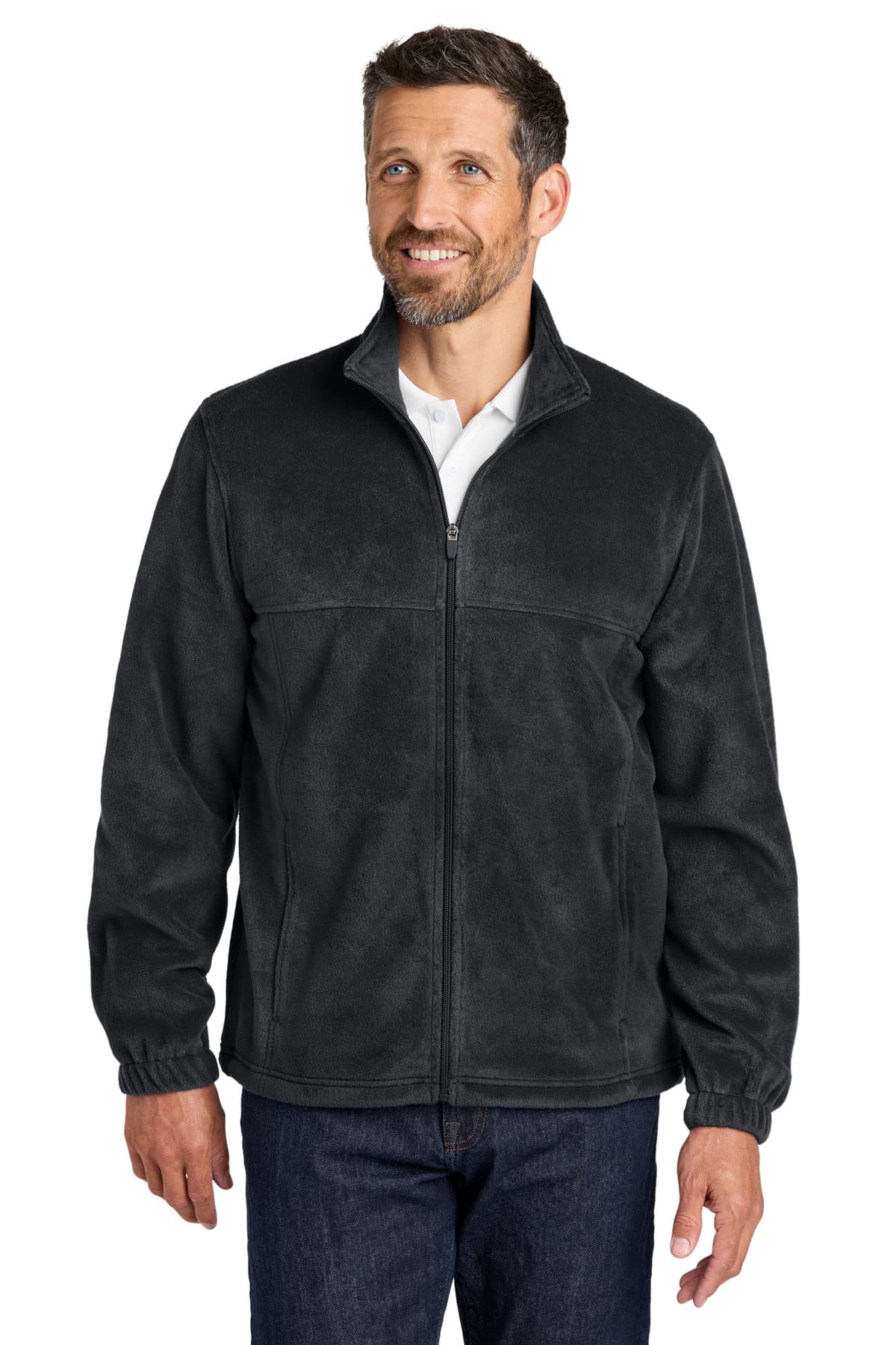 Port Authority ® Plush Fleece Full-Zip Jacket — Black