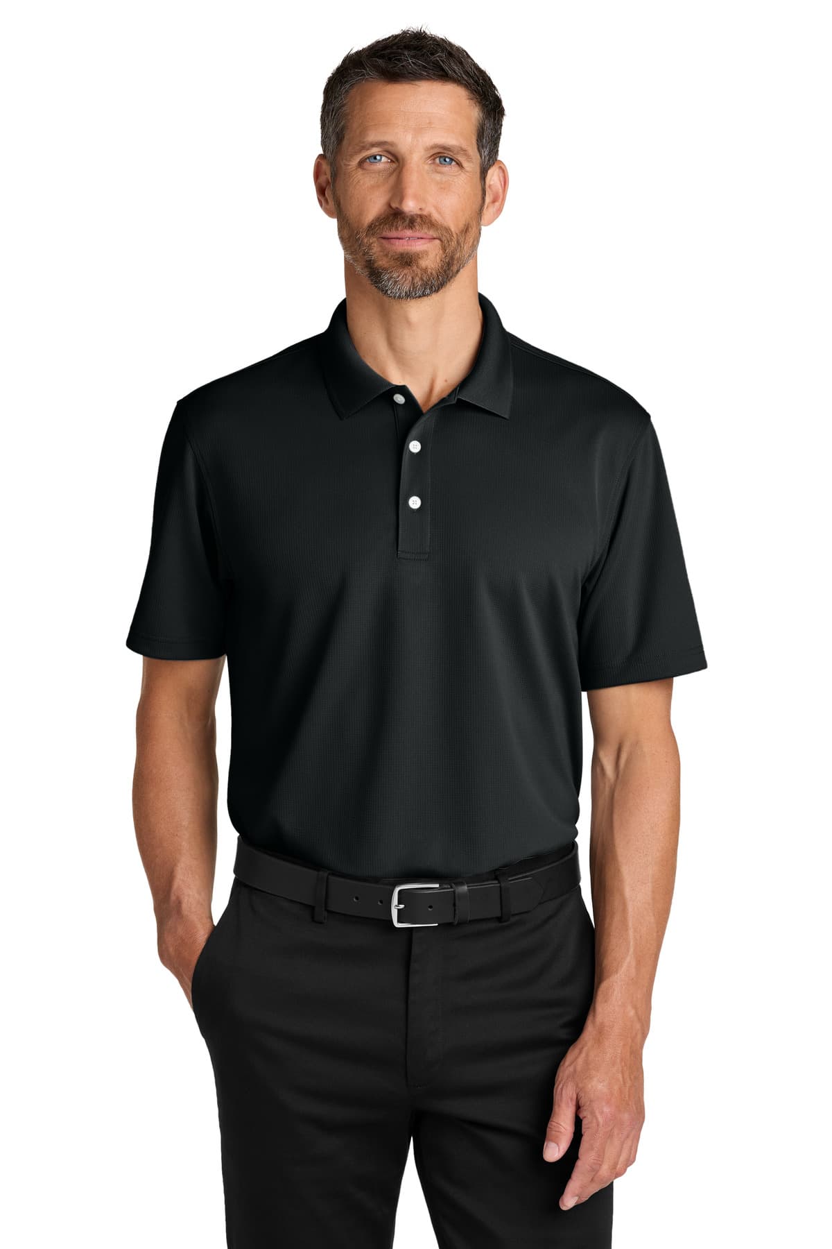 Port Authority ® Dry Zone ® Stain-Release Grid Polo — Deep Black