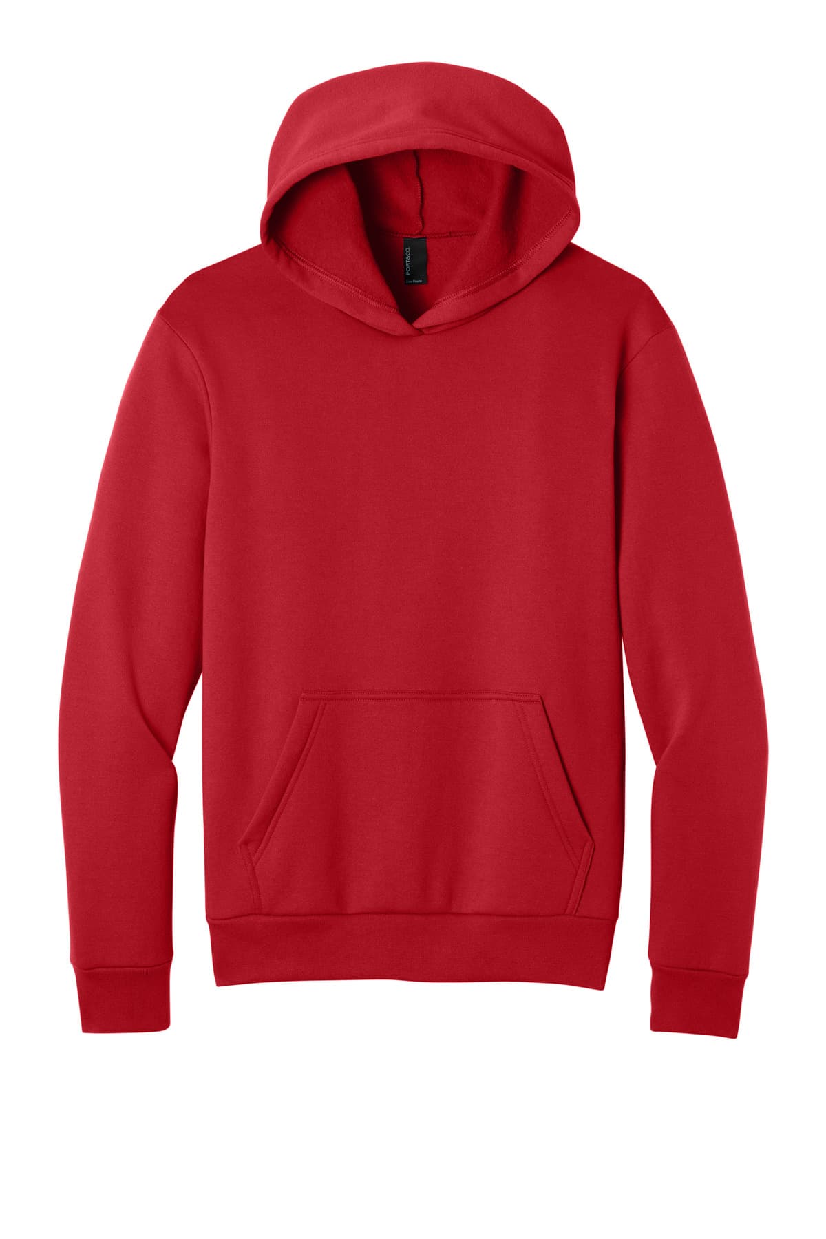 Port & Co  Easy Fleece Pullover Hooded Sweatshirt — Red