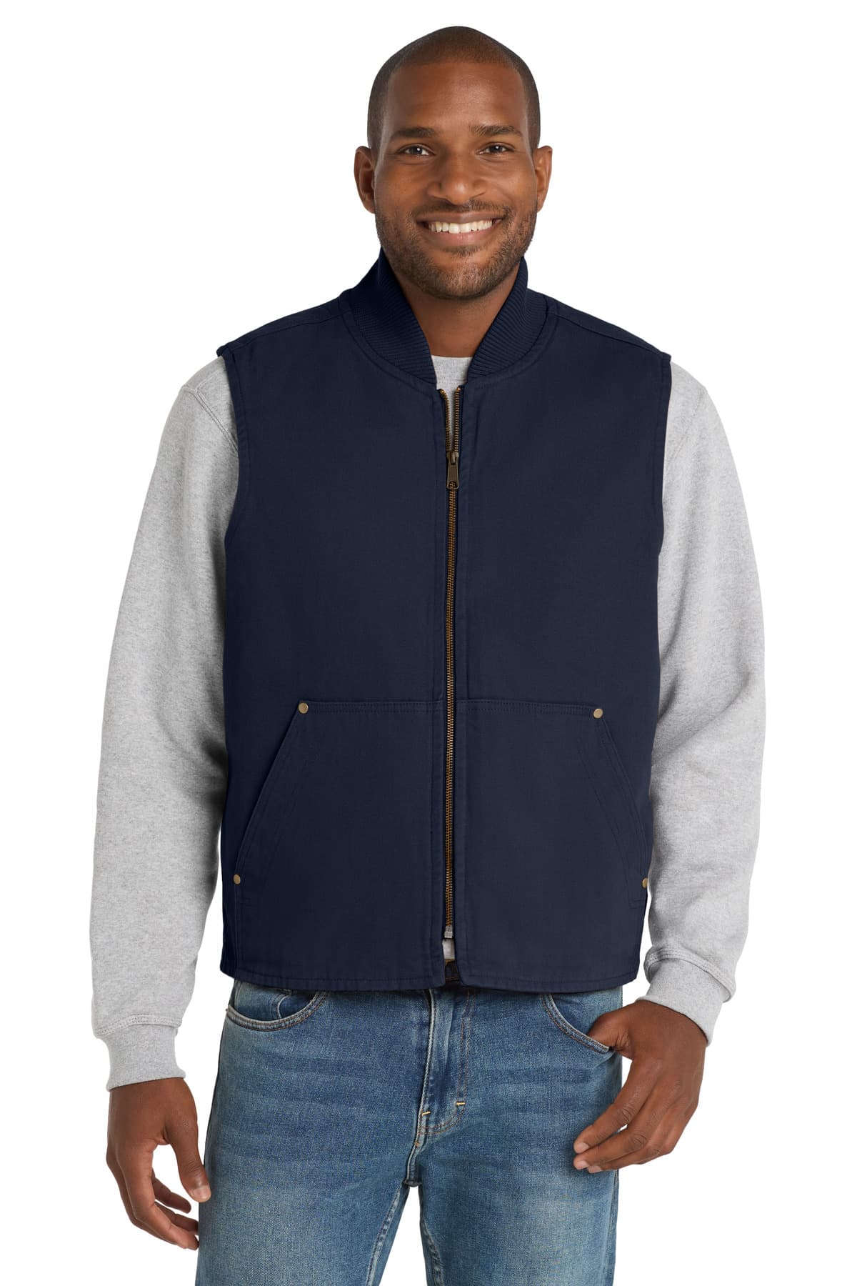 CornerStone ® Washed Duck Cloth Vest — Navy