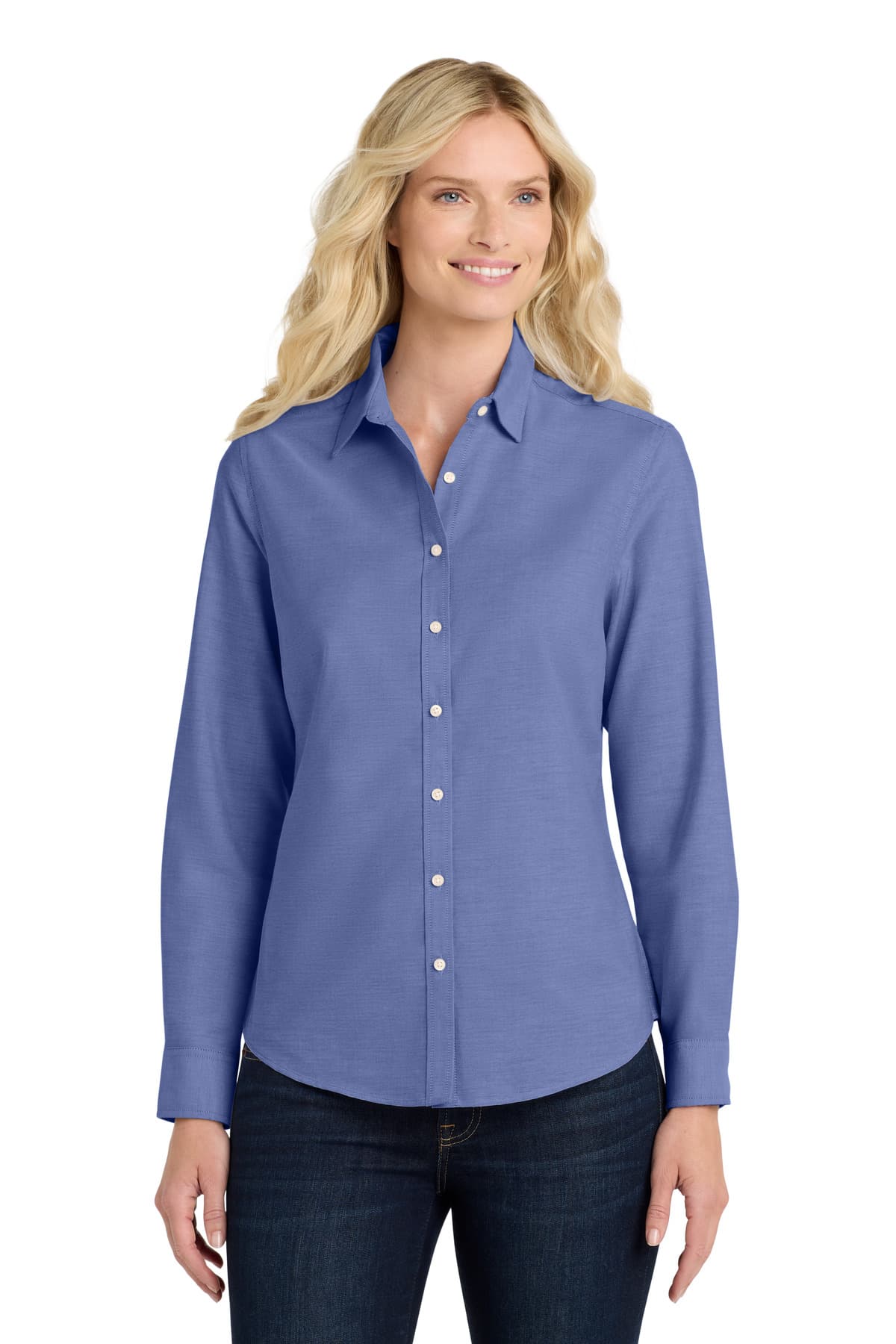 Port Authority ® Women's SuperPro  Oxford Shirt — Navy