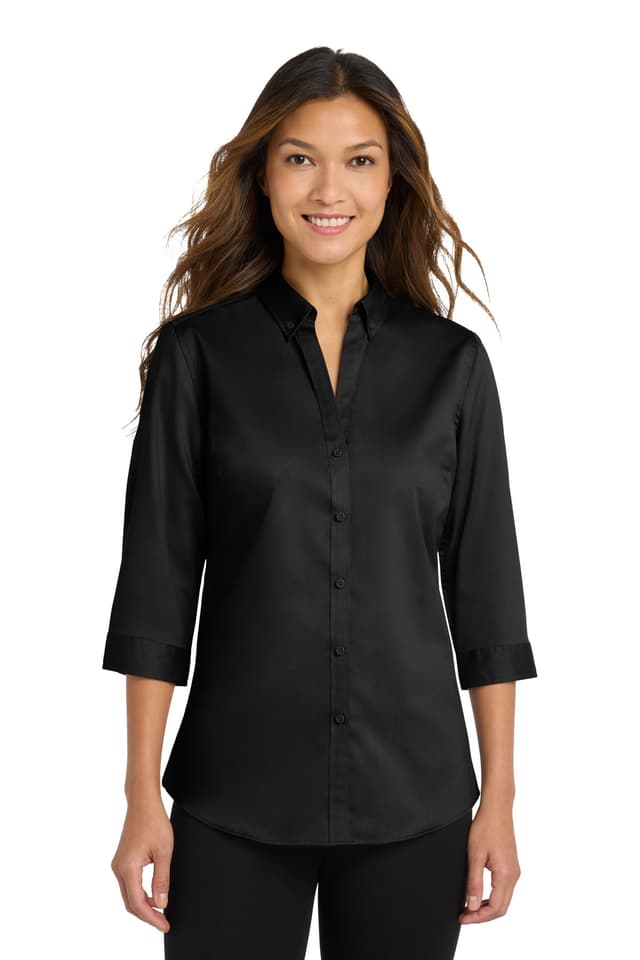 Port Authority ® Women's 3/4-Sleeve SuperPro  Twill Shirt