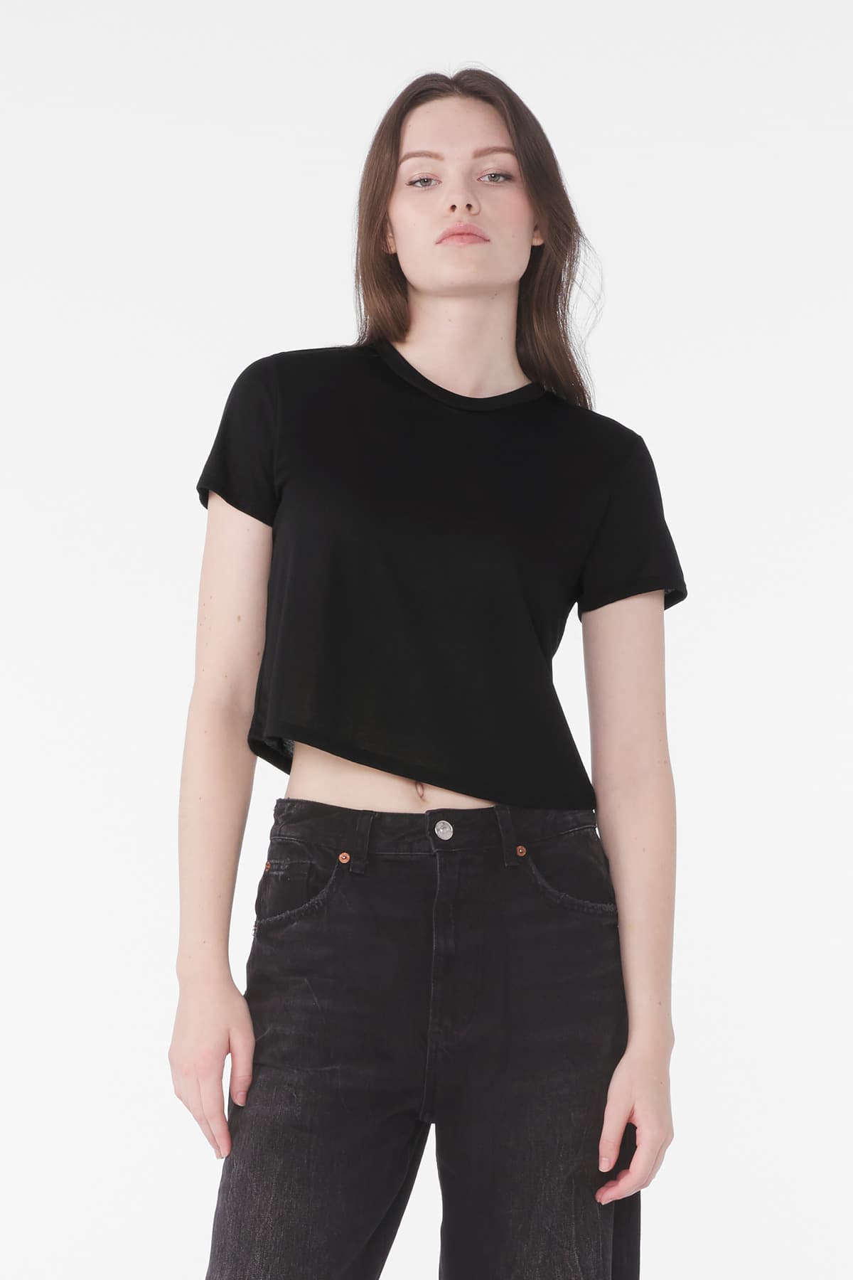 BELLA+CANVAS ® Women's Flowy Cropped Tee — Black