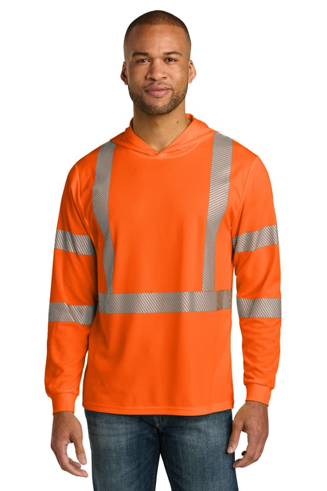 CornerStone ® ANSI 107 Class 3 Long Sleeve Segmented Tape Hooded Tee