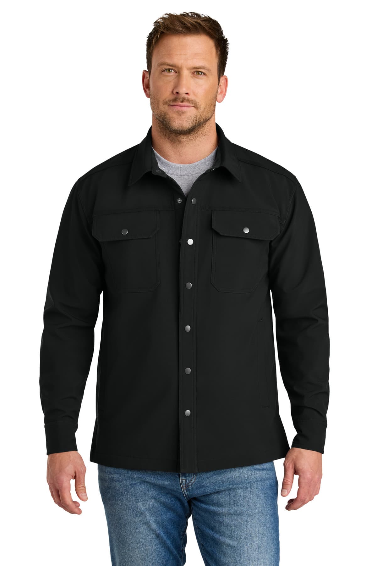 CornerStone ® Soft Shell Shirt Jacket — Black