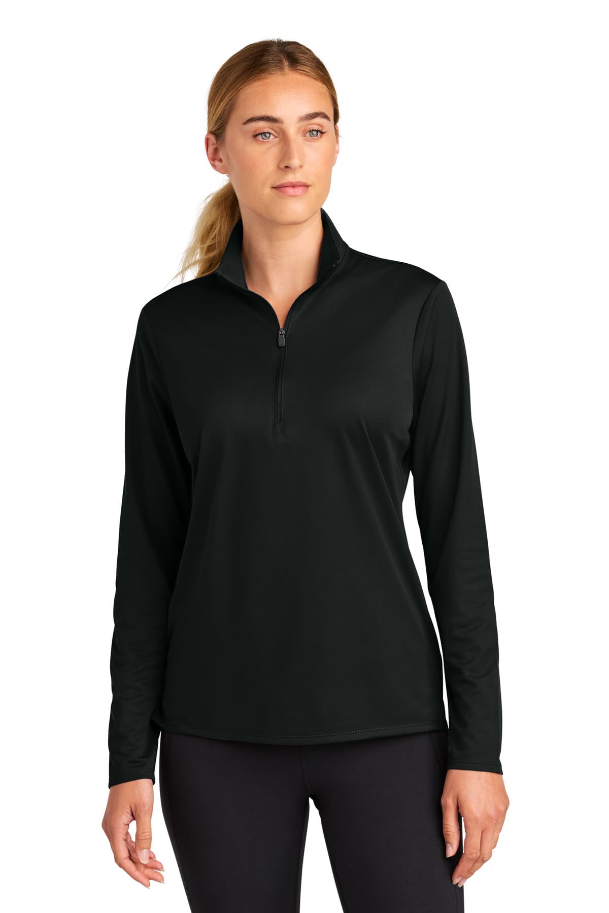 Sport-Tek ® Women's Micropique Sport-Wick ® 1/4-Zip — Black