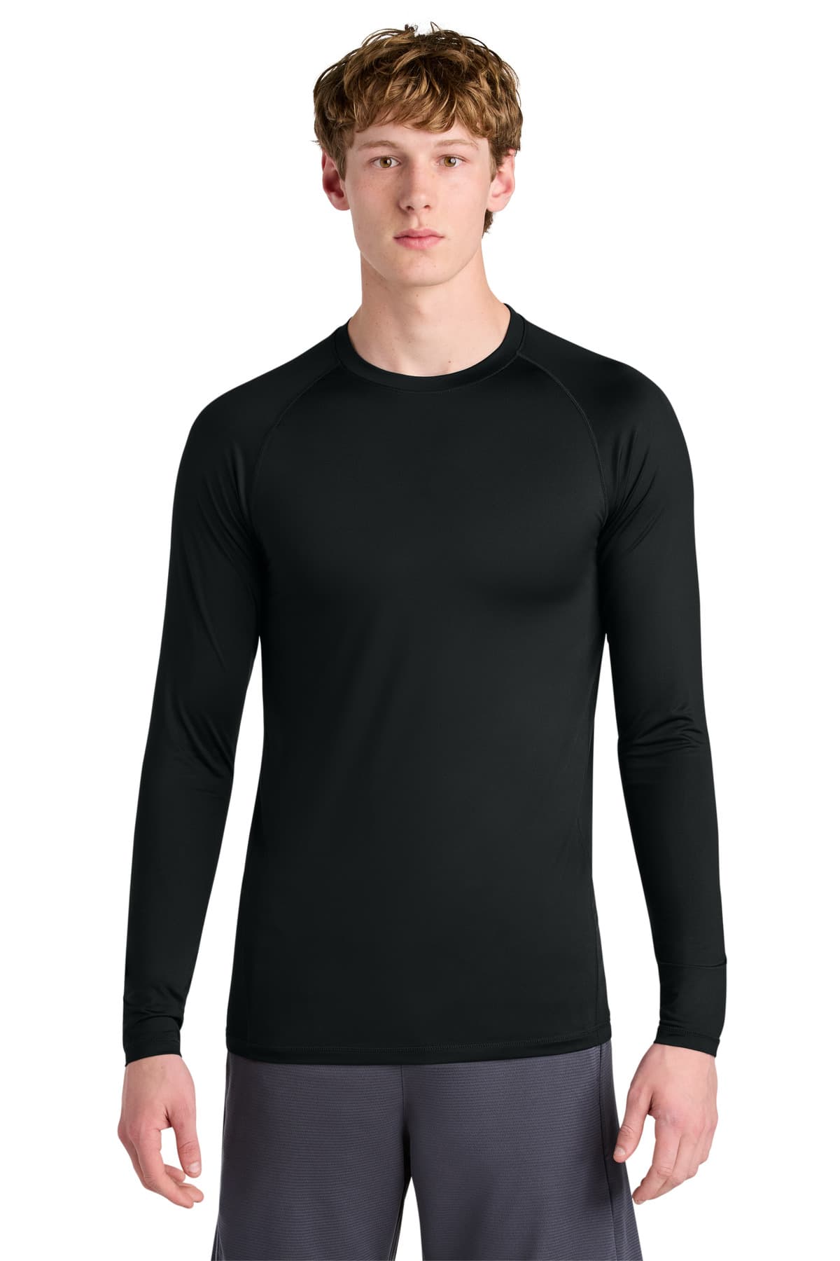 Sport-Tek ® PosiCharge ® Compression Long Sleeve Tee — Black