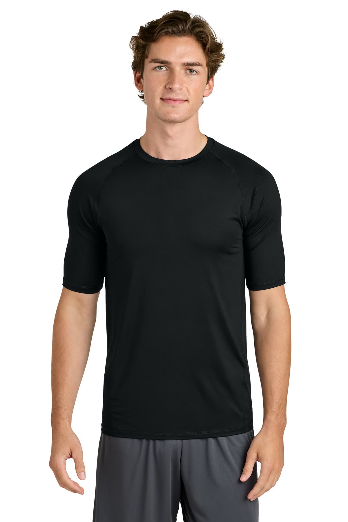Sport-Tek ® PosiCharge ® Compression 1/2-Sleeve Tee — Black