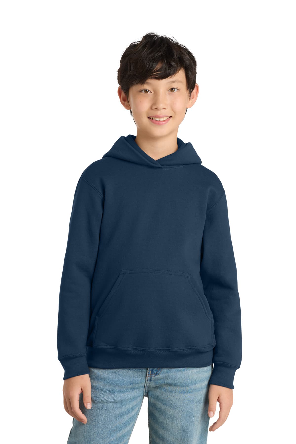 Port & Co  Youth Core Fleece Pullover Hooded Sweatshirt — Navy