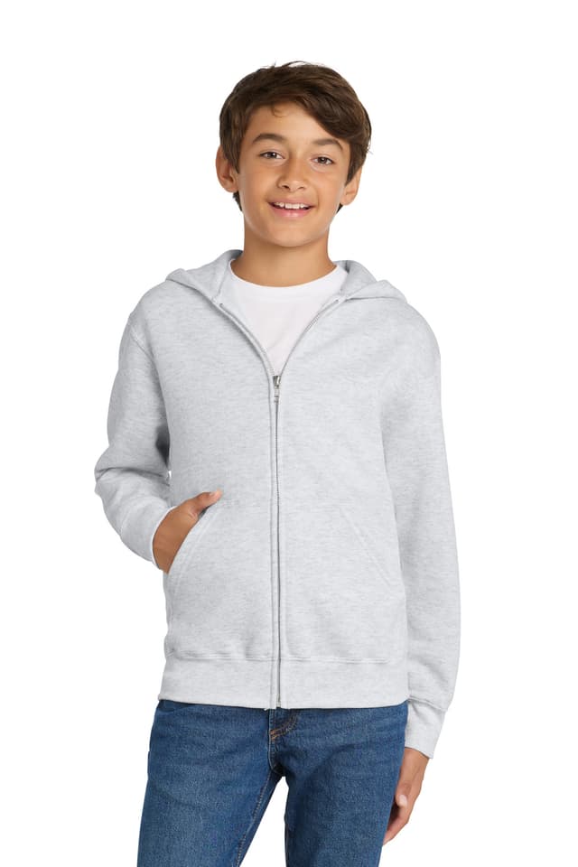 Port & Co  Youth Core Fleece Full-Zip Hooded Sweatshirt