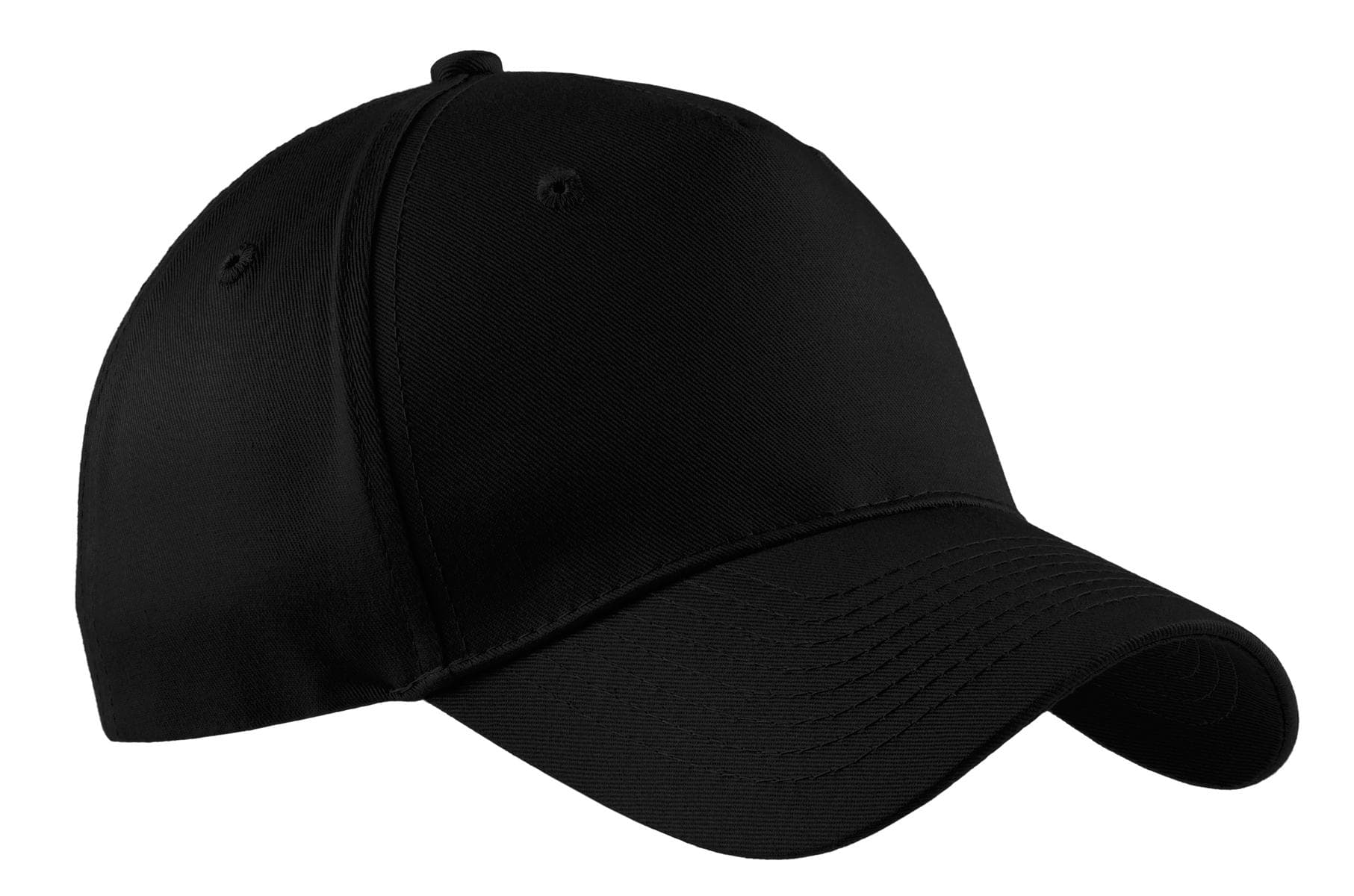Port Authority ® Five-Panel Twill Cap — Black