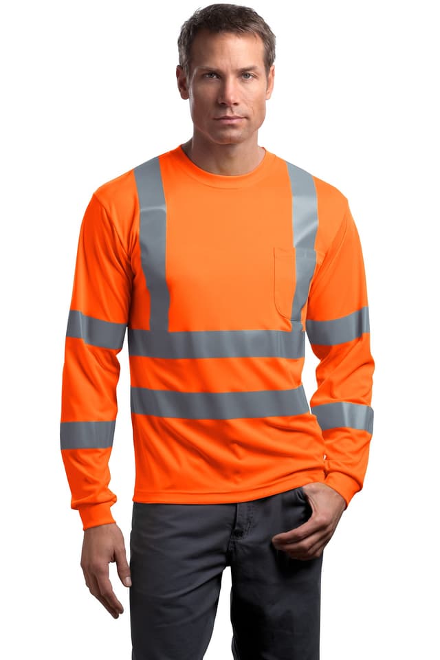 CornerStone ® - ANSI 107 Class 3 Long Sleeve Snag-Resistant Reflective T-Shirt