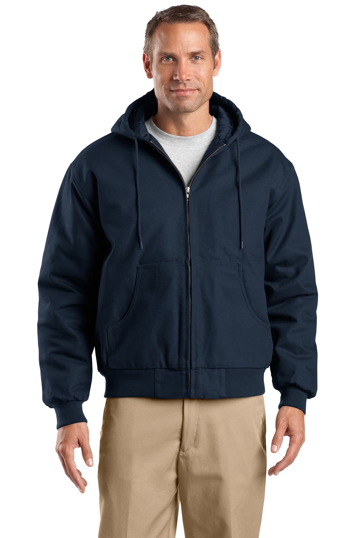 CornerStone ® Tall Duck Cloth Hooded Work Jacket — Navy