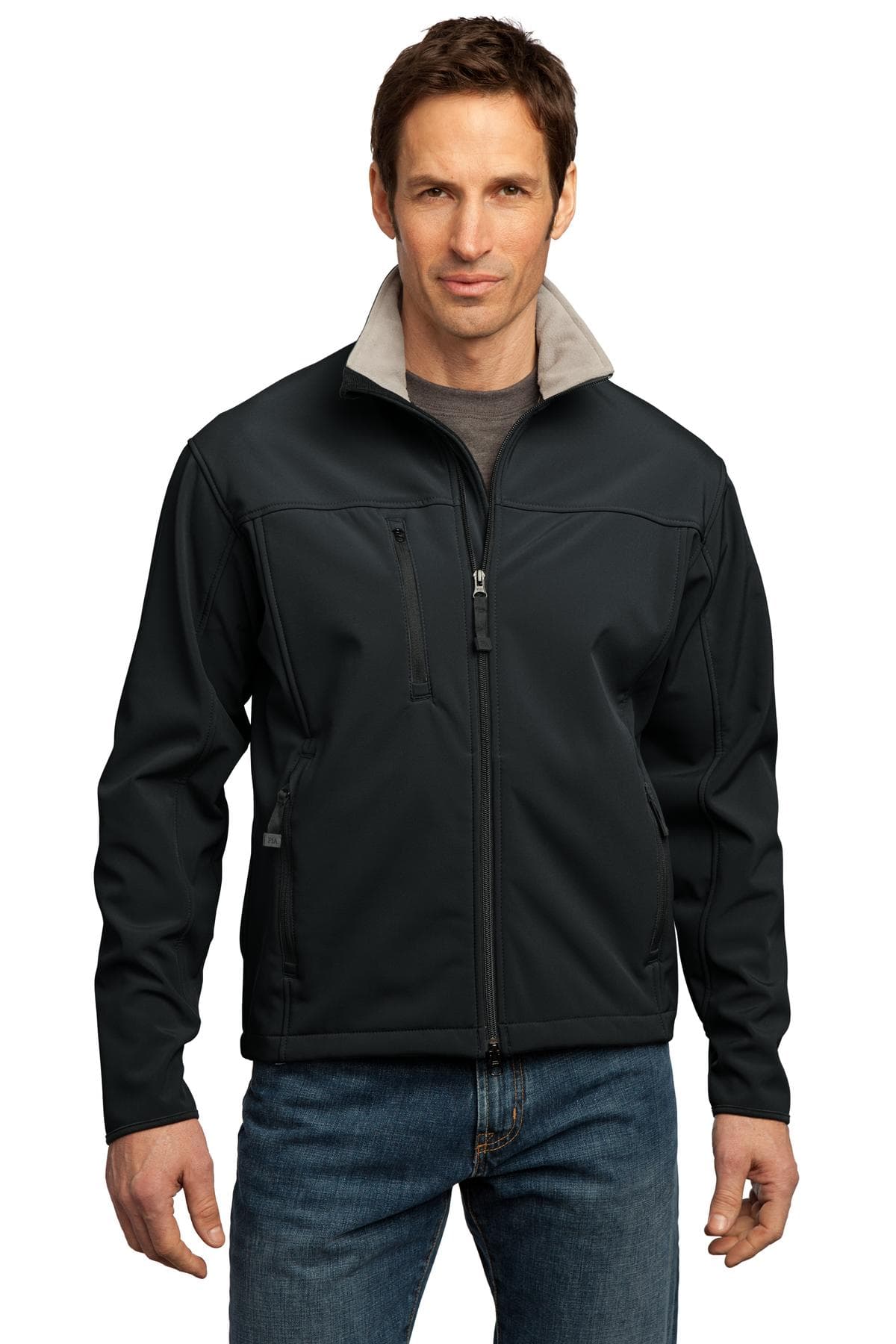 Port Authority ® Tall Glacier ® Soft Shell Jacket — Black/ Chrome