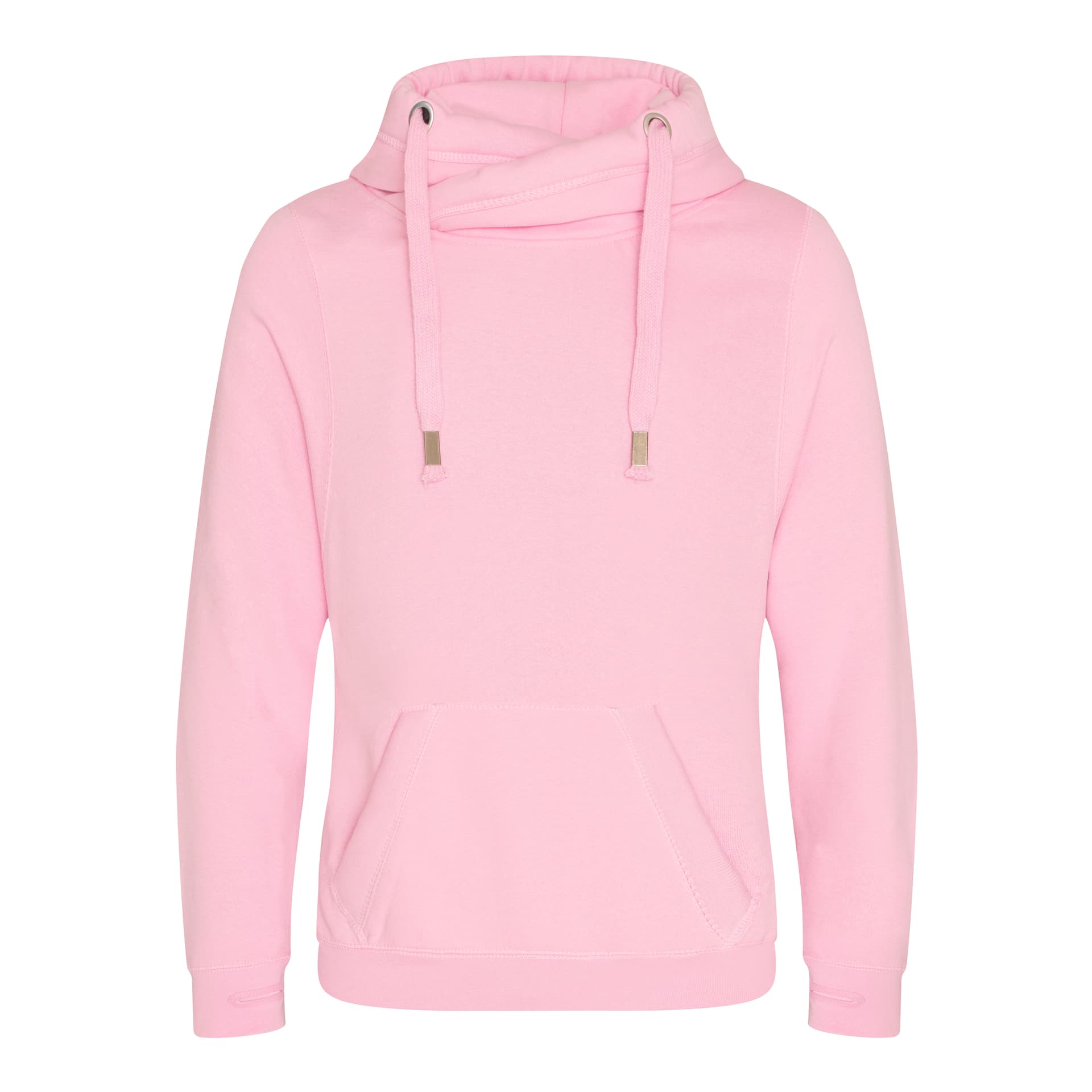 A4 Cross Neck Hoodie — BABY PINK