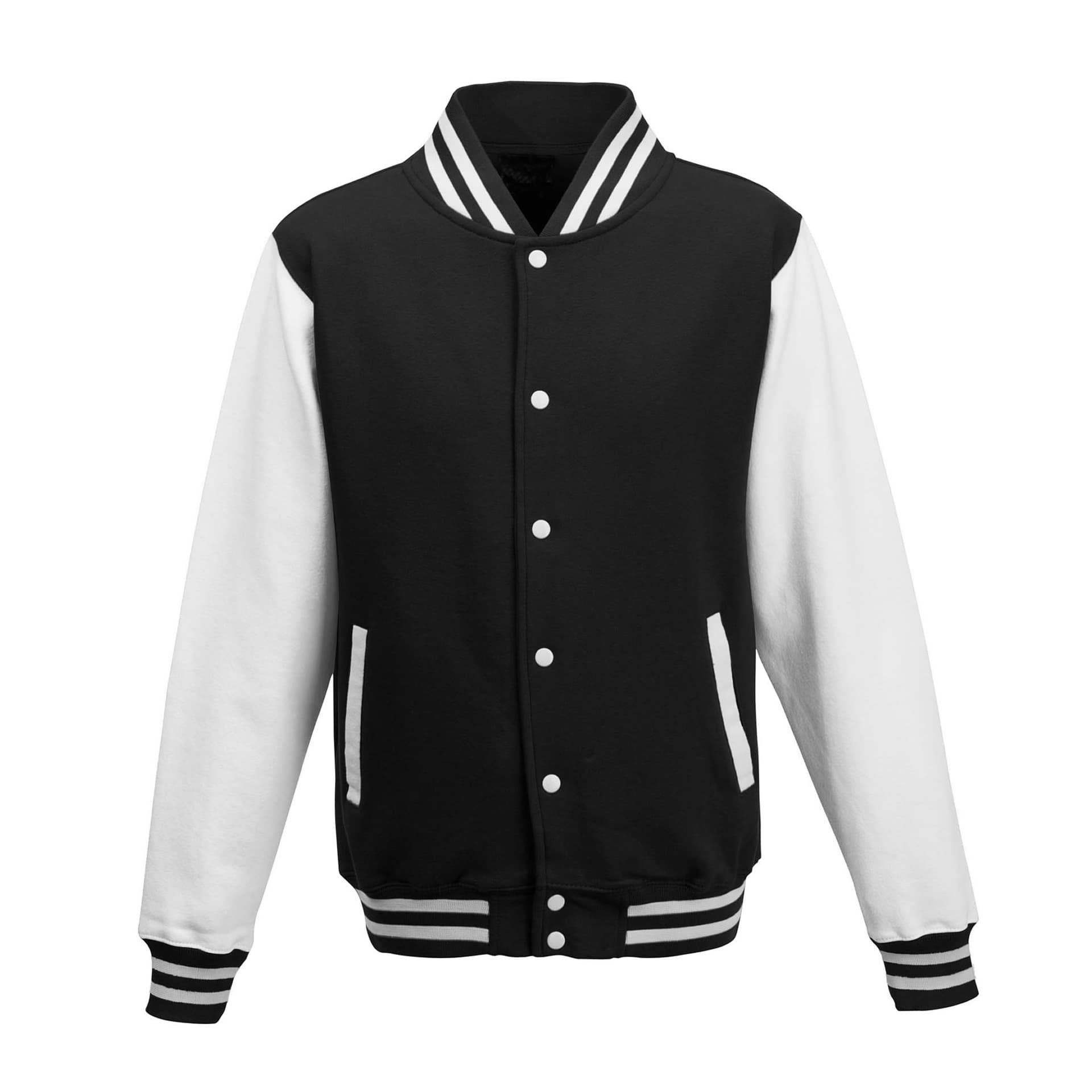 A4 Letterman Jacket — JET BLACK/ WHITE