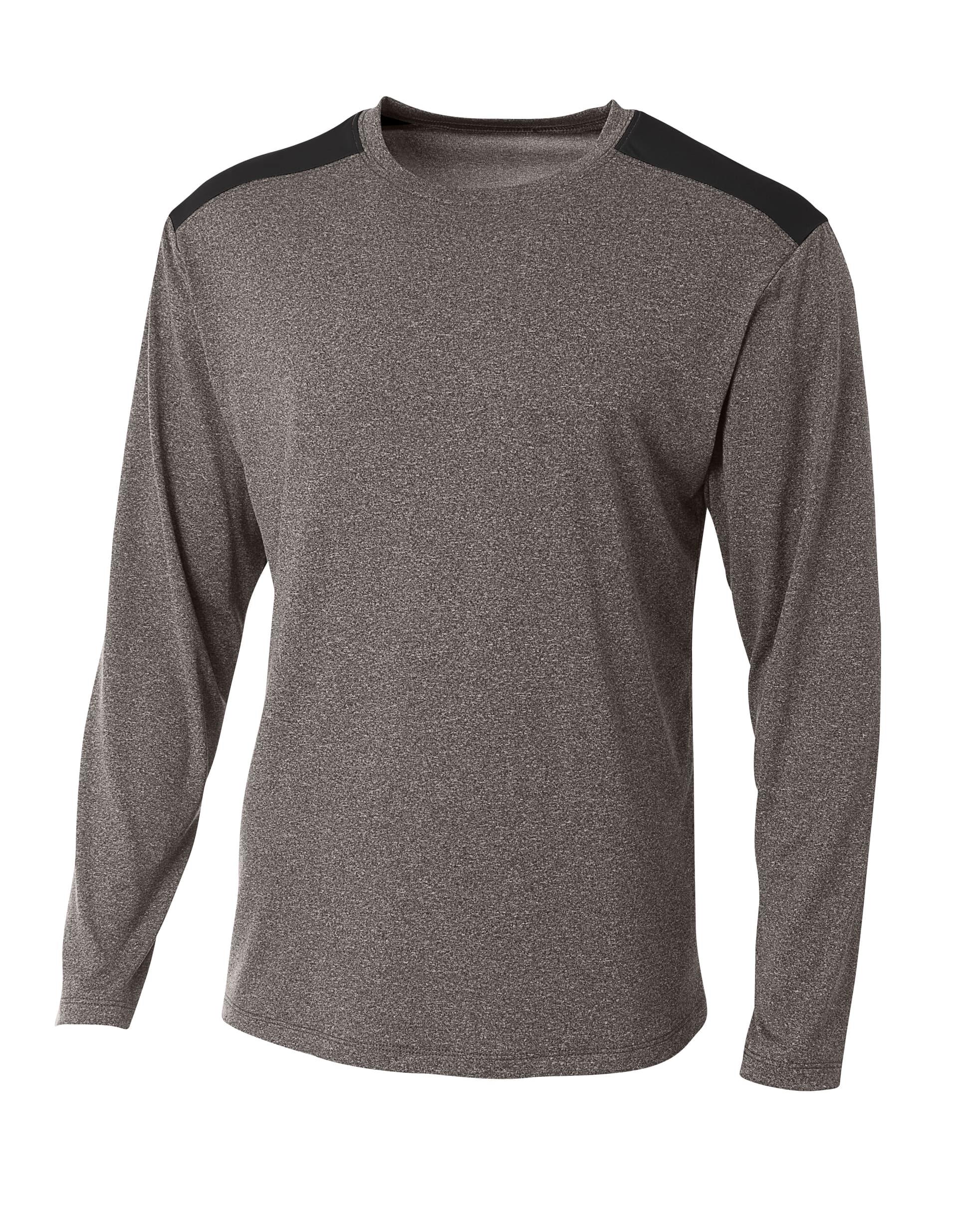 A4 Tourney Heather Long Sleeve Tee — HEATHER/BLACK