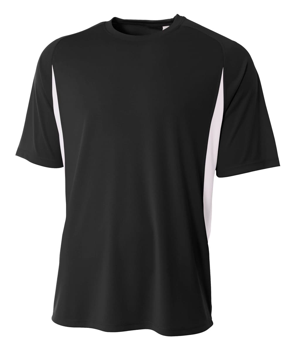 A4 Cooling Performance Color Block Tee — BLACK/WHITE