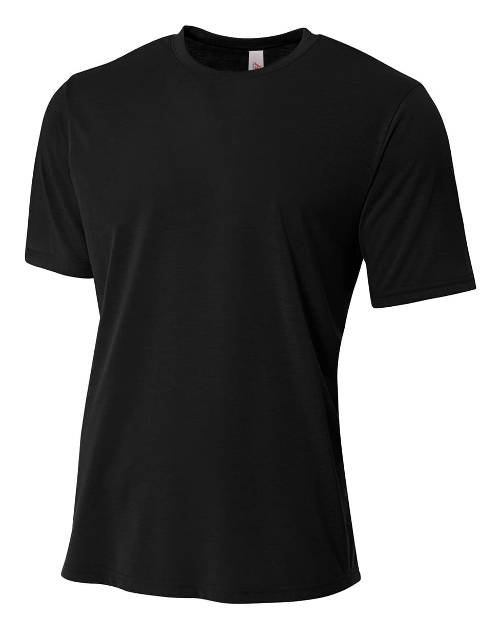 A4 Spun Poly Tee — BLACK